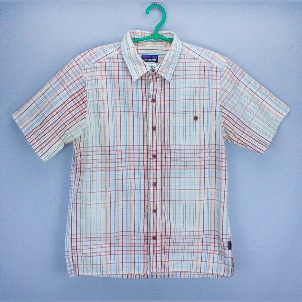 Patagonia Men's Plaid Shirt - Red and Gray